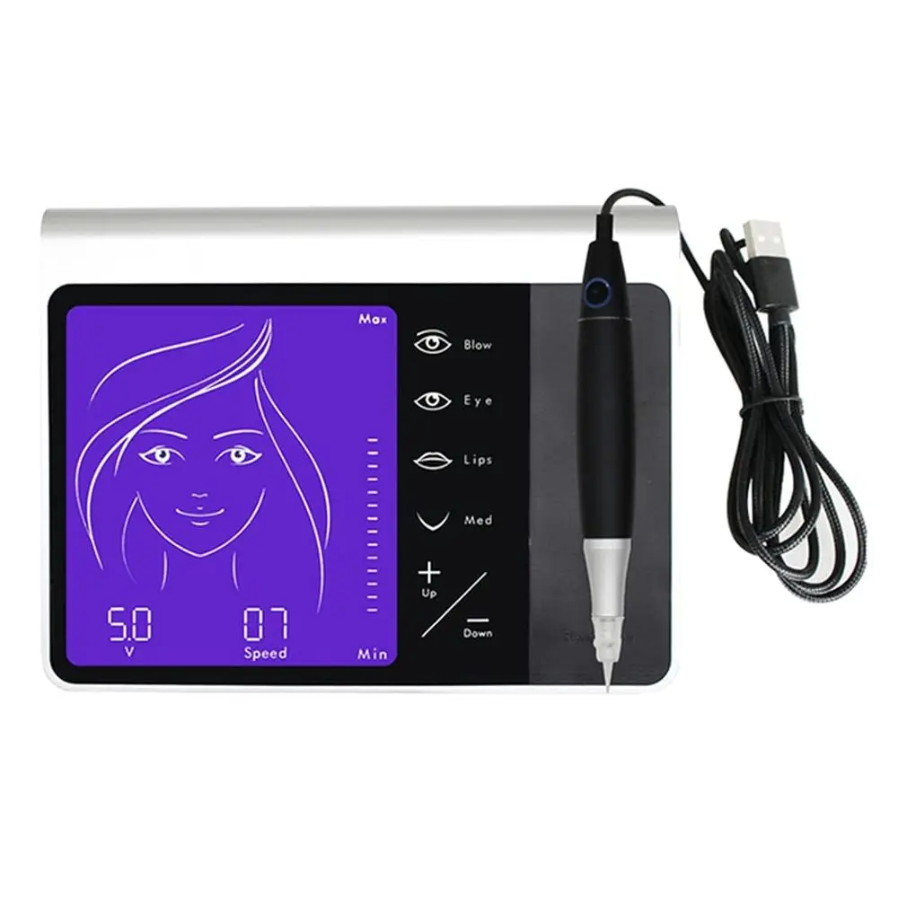 

Набор для перманентного макияжа Touch Sn Premium: аппарат для бровей, губ и век, микропигментация, дермограф, перезаряжаемая батарея, серебристый