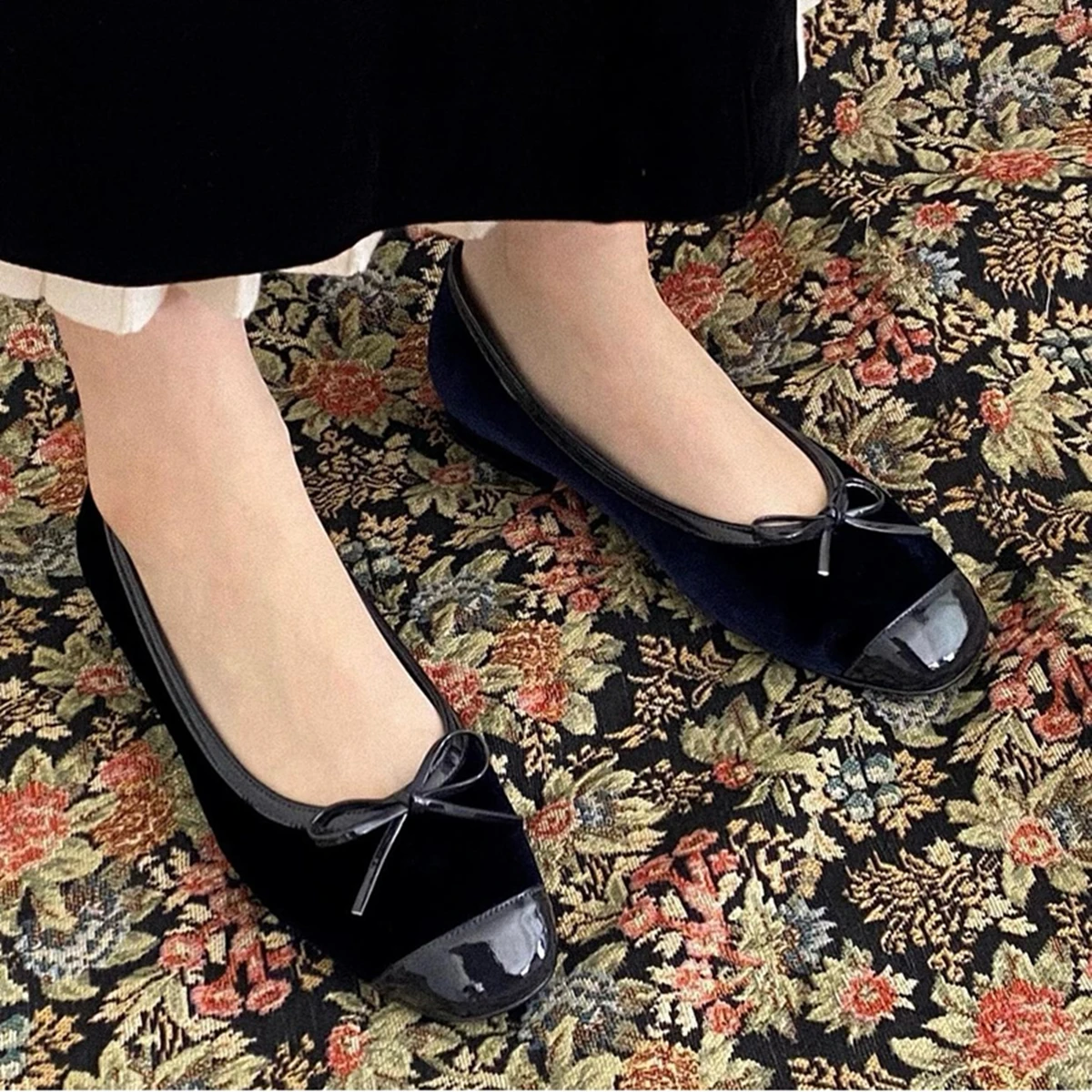 

Jenny & Dave 2026, обувь высшего качества, минималистичные ретро-лакированные кожаные бархатные лоферы в стиле пэчворк, элегантные французские туфли на плоской подошве