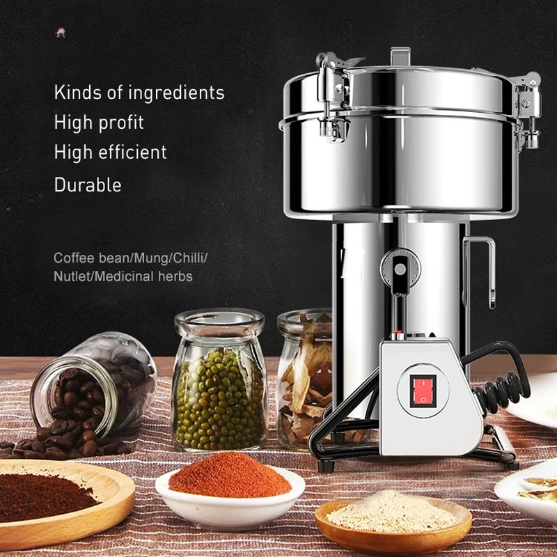 HR-50B 2500g Capacity Stainless Steel Powder Grinder Machine Automatic Powerful Motor for Commercial Use