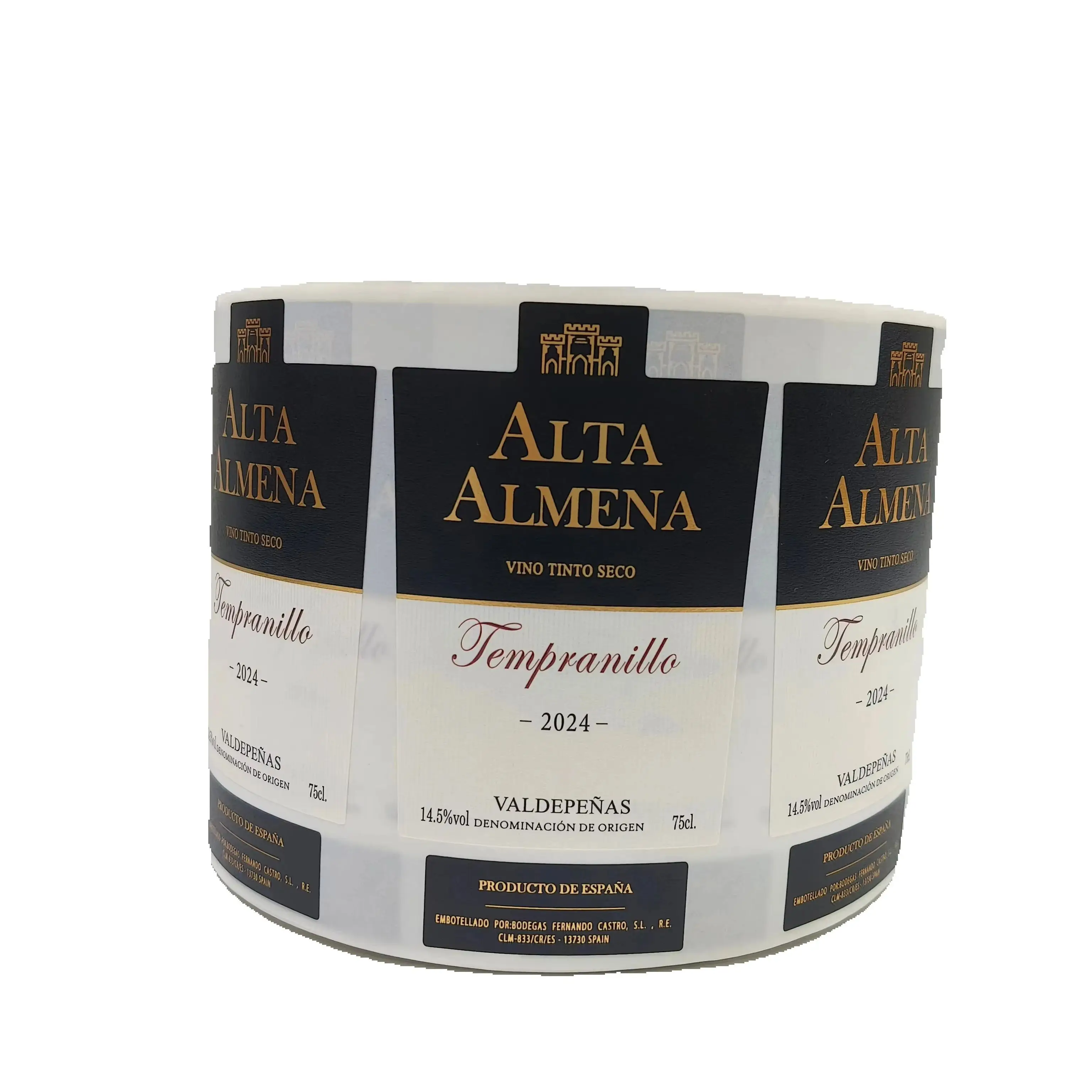 

Custom Gold Foil Wine Labels｜3D Embossed Logo｜Textured Finish｜Oil-Resistant Adhesive
