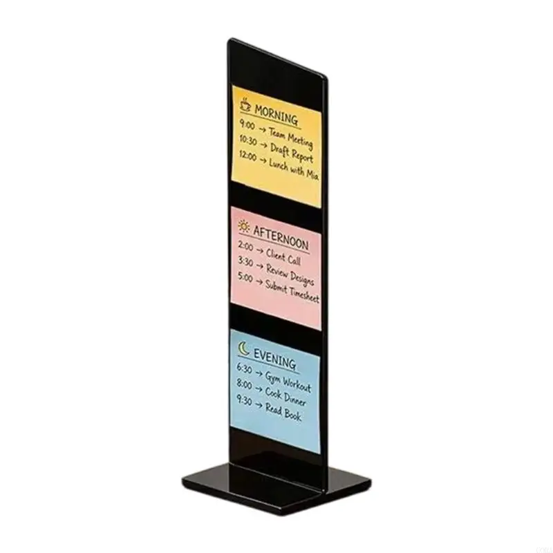 CORA Desk Reminder Holders, Slotted Assembly, 2 Clear Acrylic Memo Displays Boards for Photos, Paper Slips, and Reference Cards
