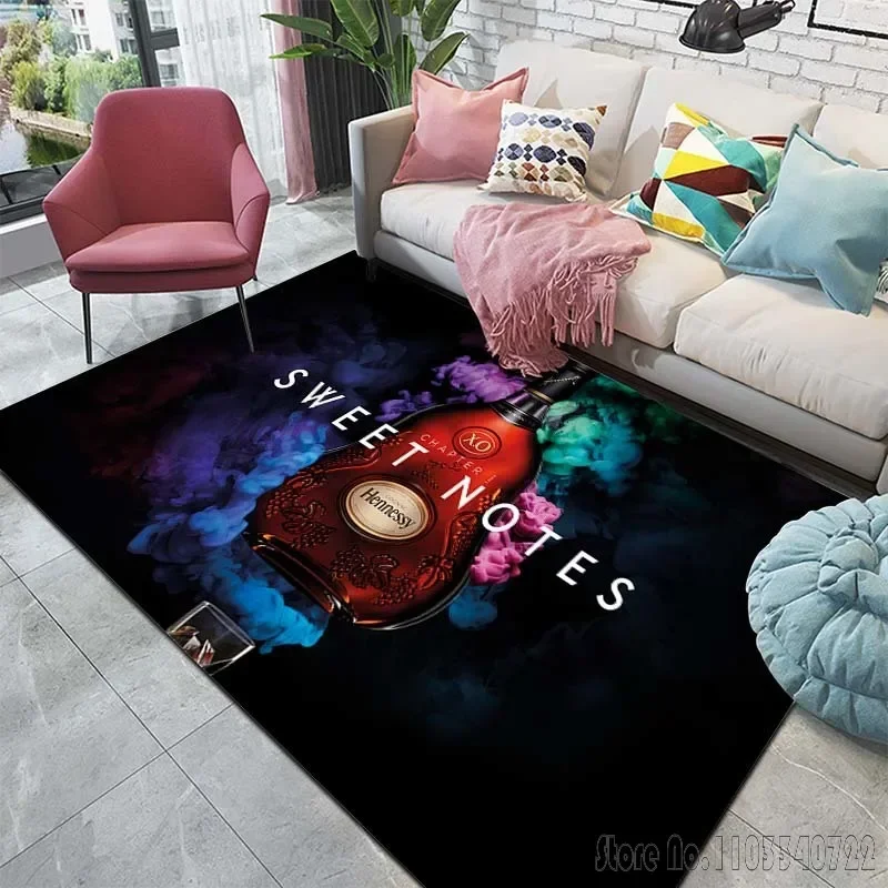 H-Hennessy Pattern Rug Carpet for Living Room Bathroom Mat Carpet for Bedroom Cloakroom Bar Club Rugs Living Room Decor