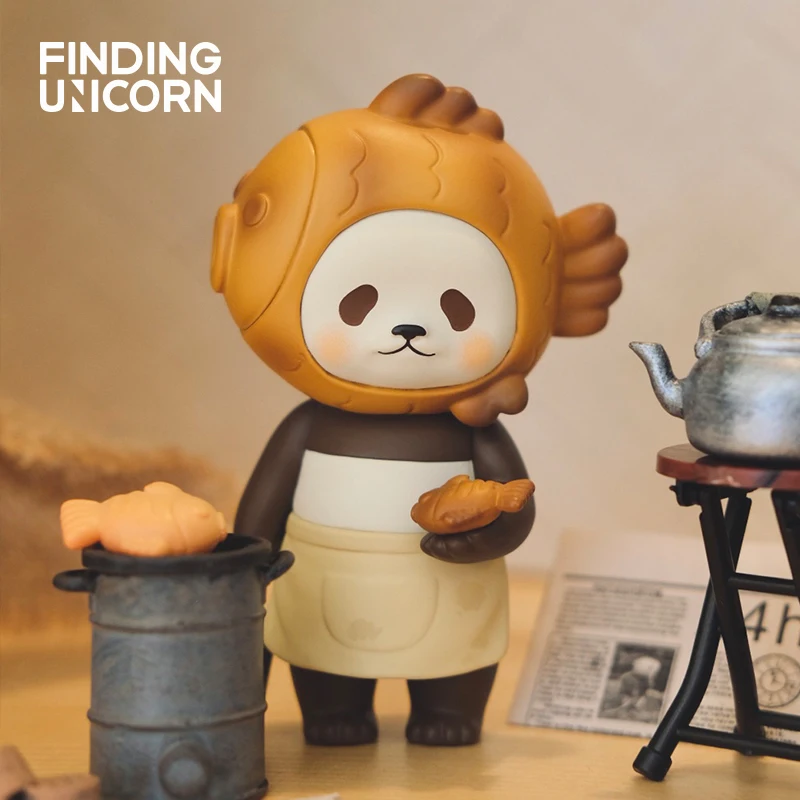 Desenhos animados anime figura modelo caixa de surpresa menina presentes de aniversário original mini panda taiyaki série caixa cega brinquedos kawaii