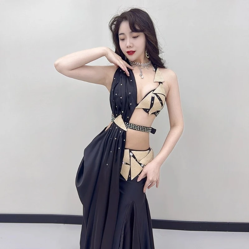 زي رقص شرقي مخصص للرقص الشرقي زي أداء راقي مجموعة بيضاء ملابس هندية ملابس رقص نسائية غريبة