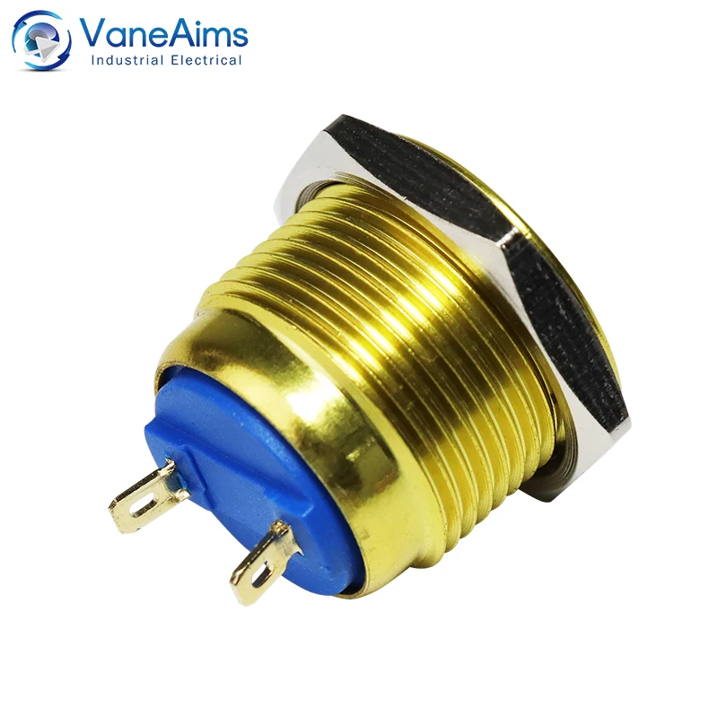 16mm Mini Push Button Switch HS16 Waterproof Momentary Self Reset Metal Switch Oxidation Red Yellow Blue Green Black VaneAims