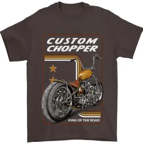 Biker Custom Chopper Motorbike Motorcycle Mens T-Shirt 100% Cotton