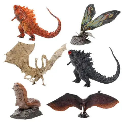 Hot New 6pcs/set Cute Ver. Gojira Godzilla King Ghidorah Mothra Rodan 7-11cm PVC Action Figure Collectible Model Toys Gifts