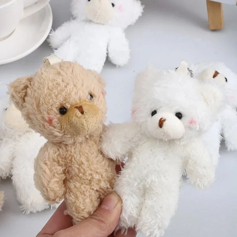 50pcs/lot Plush Teddy Bears Toys 12cm Cute Animal Stuffed Dolls Kawaii Girl Blush Bear Keychain Bag Pendant Children Party Gifts