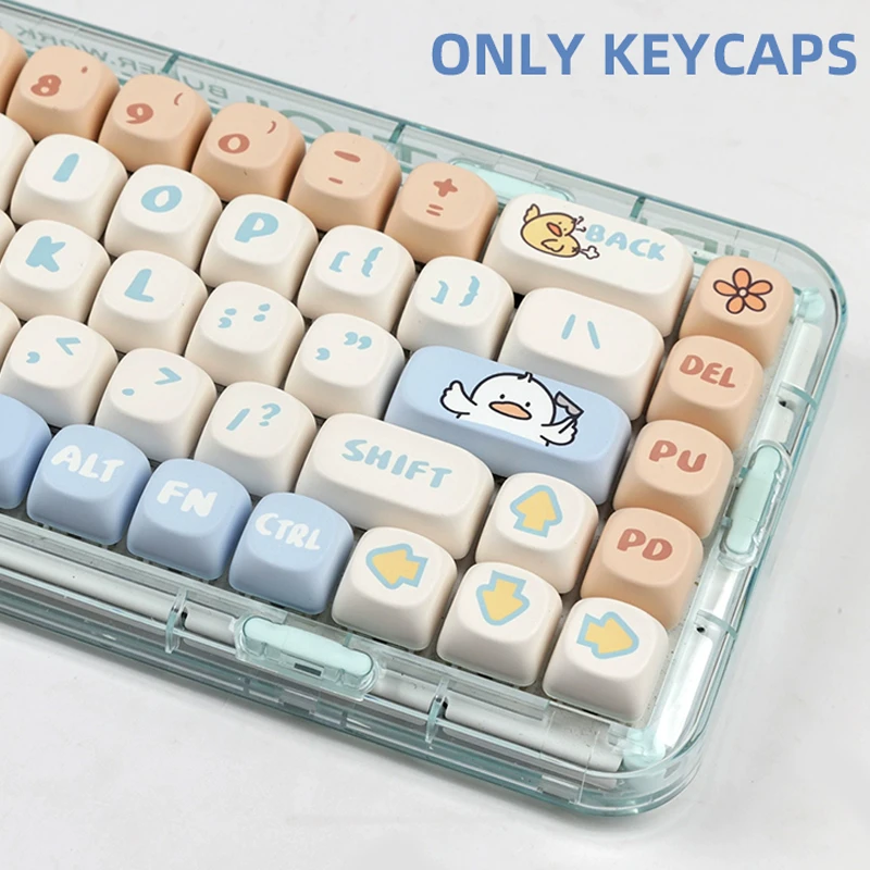 USLION 139 Keys MOA Profile Boring Duck Theme Keycaps PBT Thermal Dye Sublimation Customized Key Caps for Mechanical Keyboard