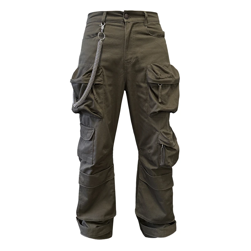 

Techwear multi-pocket Straight Leg Loose Wide Leg Casual Cargo Pants For Men