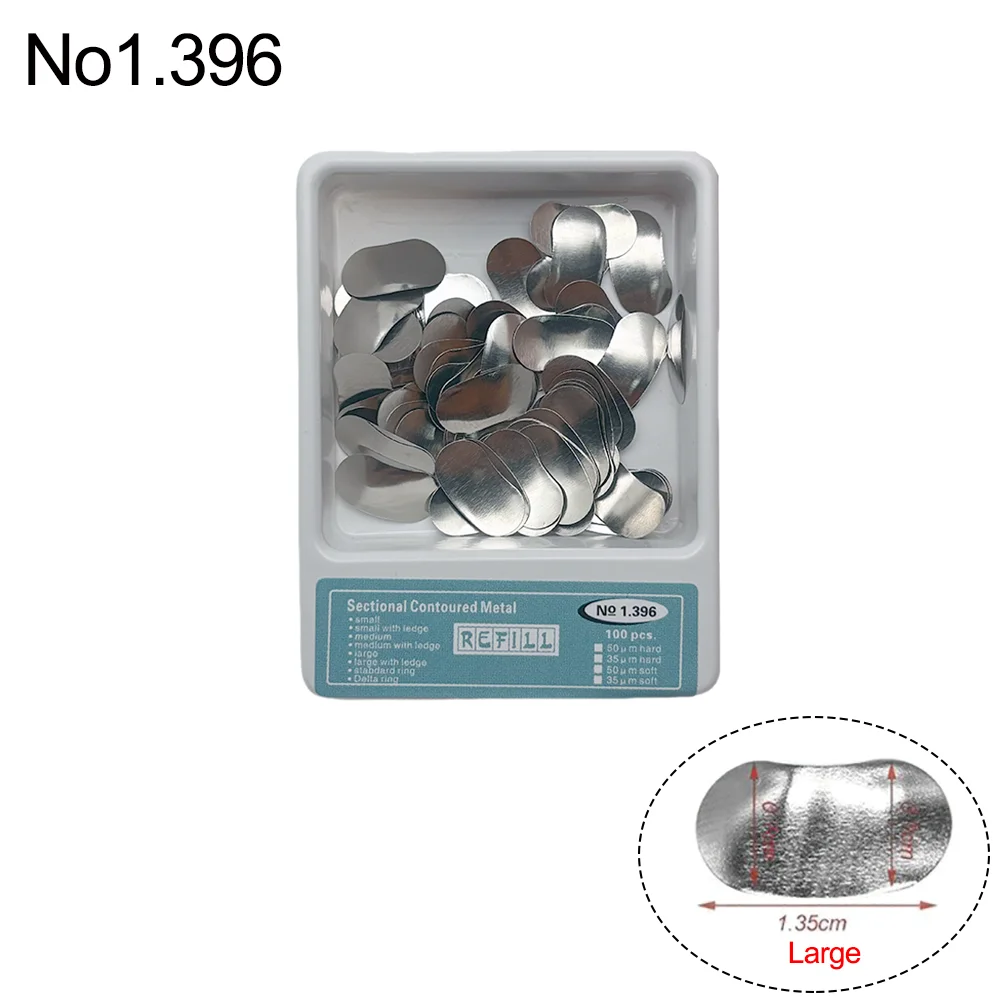 100PCS Dental Matrix Schnitt Konturierte Matrizen Band Kit Metall Ringe Zahnmedizin Matriz Materialien Zähne Kieferorthopädische Bilden