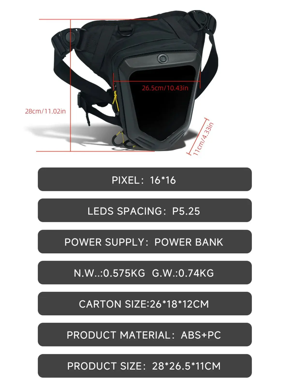 AliExpress MOTOCENTRIC Waterproof Men's LED Motorcycle Bicycle Side Drop Leg Bag DIY Smart Display Motorbike Waist Mobile Phone Hip Bum Crossbody Bags