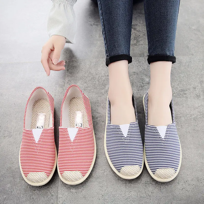 Canvas Shoes Women's New Spring Breathable Casual Flat Women's Shoes Cartoon Old Beijing Cloth Shoes