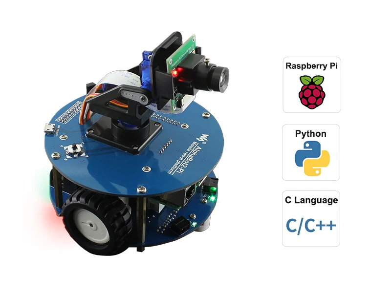 Waveshare AlphaBot2 Wireless Video Smart Robot, Powered By Raspberry Pi 4 Model B US/EU Power Plug