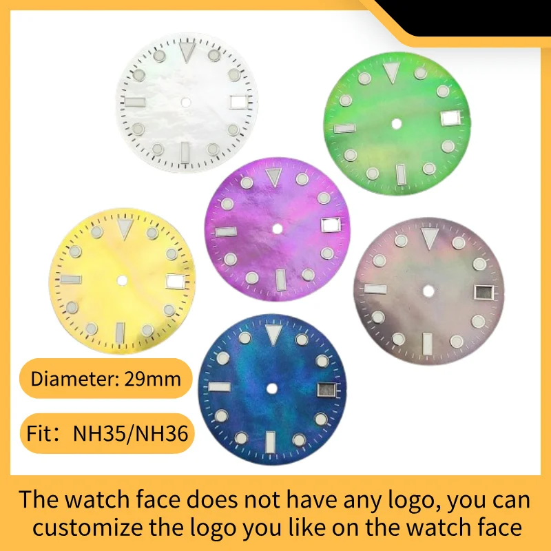 DIY custom logo name watch dial, NH35, NH36, for NH35, NH35, movement housing, 29mm