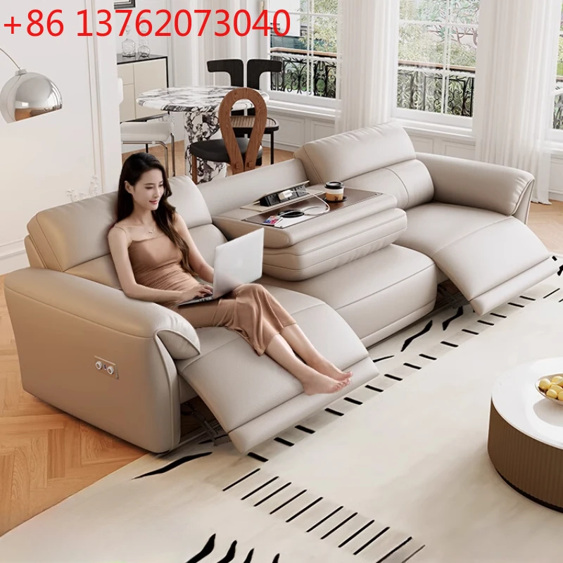 

Designer Genuine Leather Sofas Bed Minimalist Luxury Floor Recliner Sofa Bed 3 Seater Modern Woonkamerbanken E Furniture