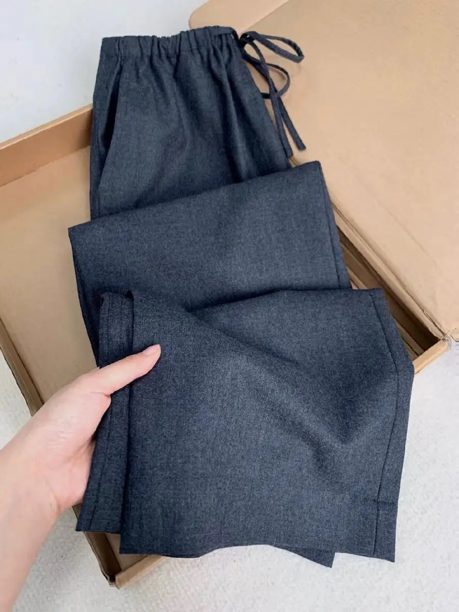 

Рекомендованные брюки Chao Level Ele Deep Ey прямого кроя для женщин: модные весенние повседневные брюки с высокой талией и эффектом драпировки