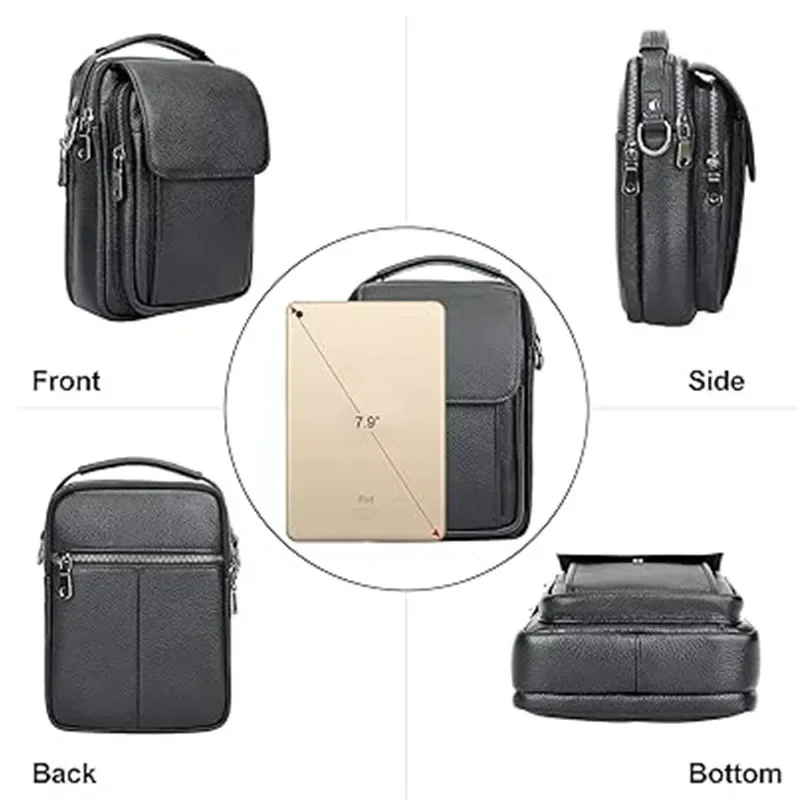 SW4 Casual Bag Men's Multifunction Crossbody  Patent Leather Travel Chest  Pack