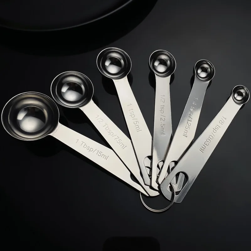 Stainless Steel Measuring Cup And Spoon Set with Scale Coffee Spoon Baking Measure Kitchen Seasoning Spoon Measurement Tool