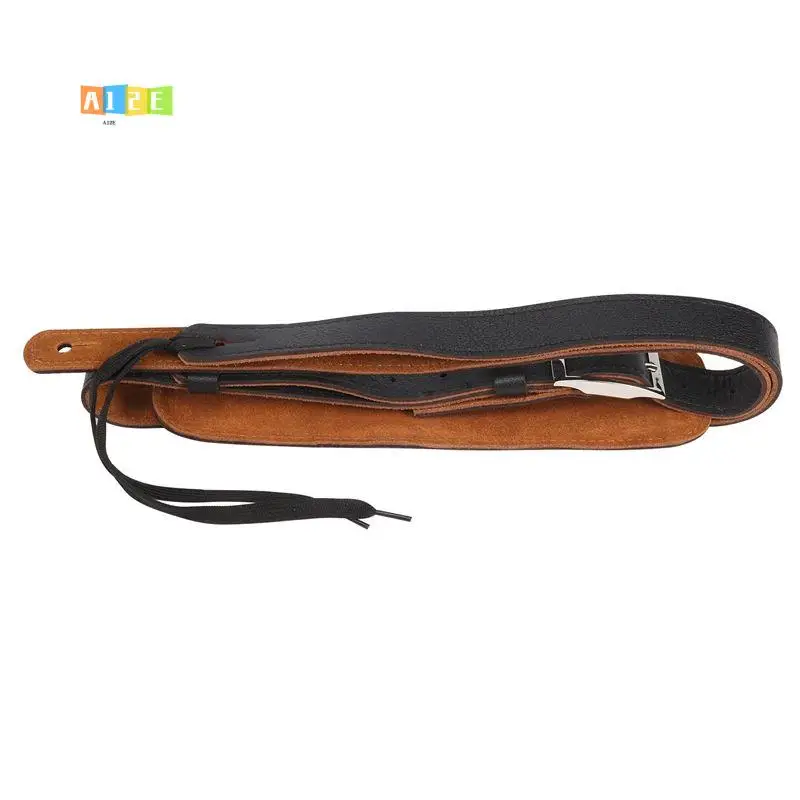 

A12E-Прочный кожаный ремень для электрогитары с металлической пряжкой, регулируемый, винтажный, с наплечной подушечкой