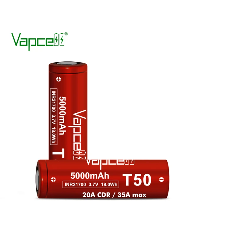 Original Vapcell T50 INR 21700 5000mAh Battery High Capacity 20A/35A 3.7V Rechargeable Batteries For Toys VS LG M50/samsung 50E