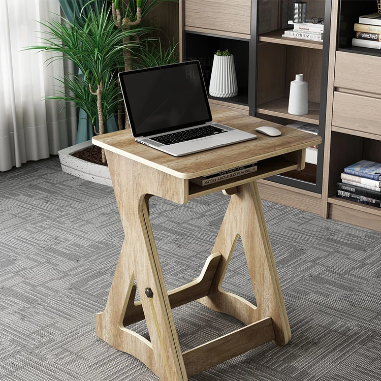 Houten Beweegbare Laptop Tafel Eenvoudig Ontwerp Hout Desktop In Hoogte Verstelbare Bed Sofa Side Computer Notebook Laptop Bureautafel