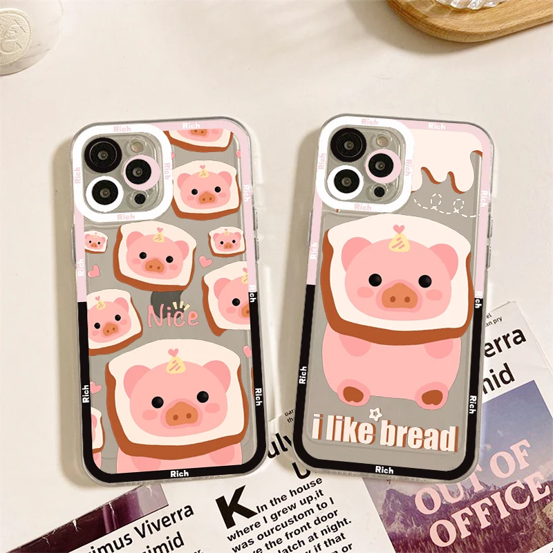 Cute Pink Pig Cartoon Phone Case For Redmi 7 8 9 A For Redmi Note 5 7 8 9 10 11 Pro Max 4G 5G Funfas