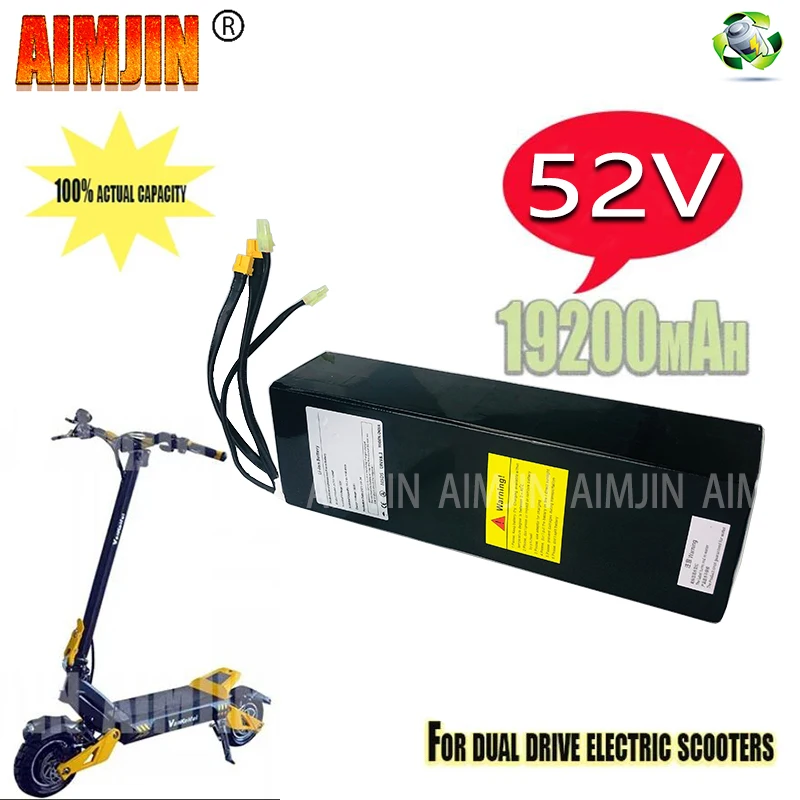 

52V 19.2Ah 14S4P 21700 Li-ion Battery Pack Dual Port Fast Charging Suitable For Dual Drive Electric Scooters