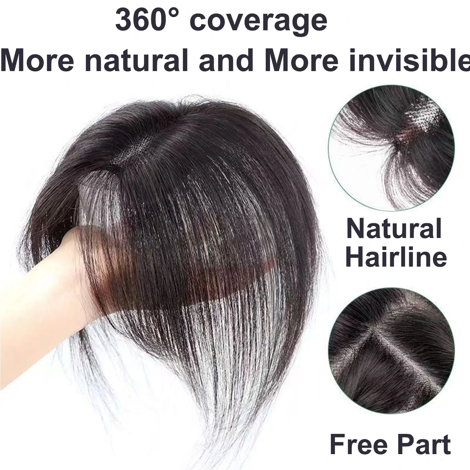 

8X12 см черный швейцарский кружевной топпер из человеческих волос с челкой, дышащая кружевная основа, чехол для волос с бахромой, тонкие белые волосы