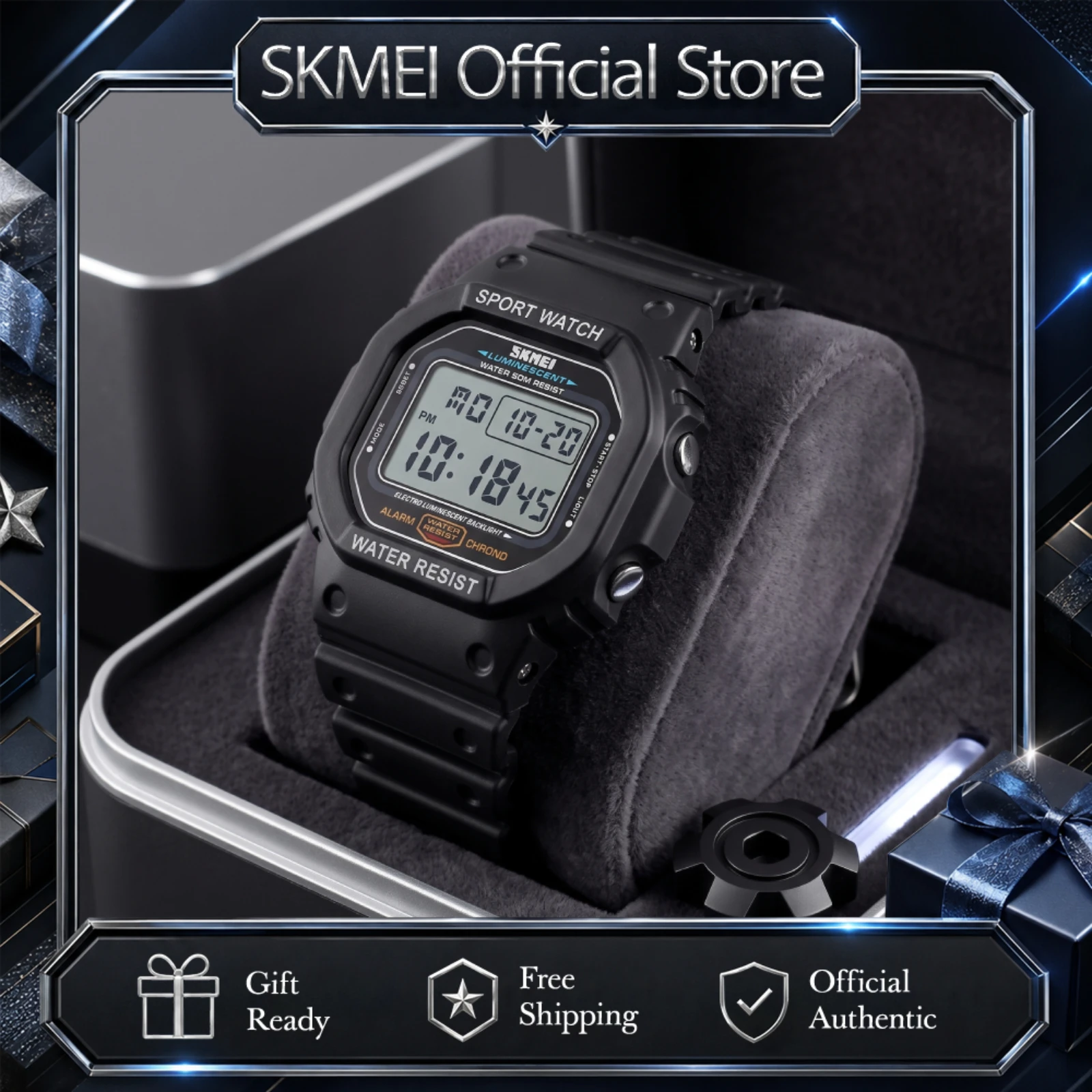 SKMEI Alarm Clock Digital Sports Watches For Men Women 5Bar Waterproof Countdown Wristwatches Multifunctional Watch Reloj Hombre