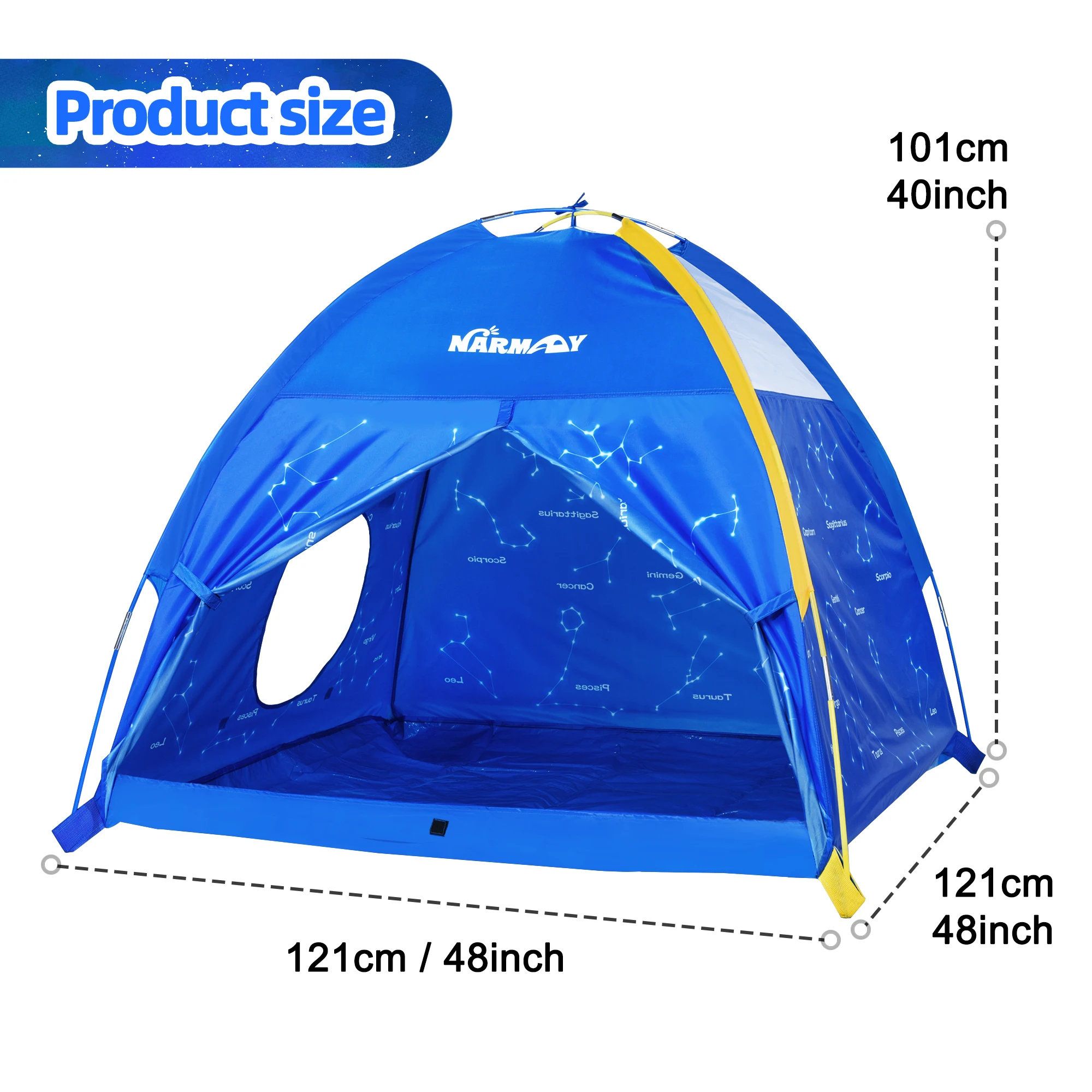 Crianças brincam tenda azul céu estrelado cúpula tenda para crianças diversão interna/externa
