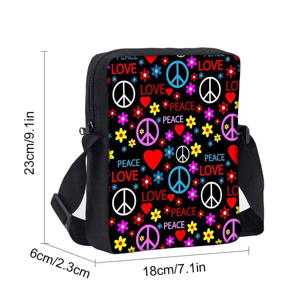 حقيبة ساعي من جانب واحد بنمط علامة السلام للأولاد والبنات والأطفال أفضل الهدايا حقيبة كروس كاجوال كرتونية ثلاثية الأبعاد