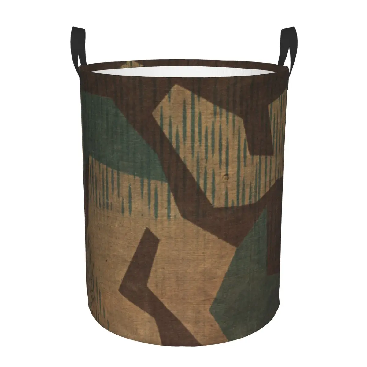 Splintertarn German WW2 Camouflage Laundry Basket Collapsible Military Army Tactical Camo Clothing Hamper Organizer Storage Bins