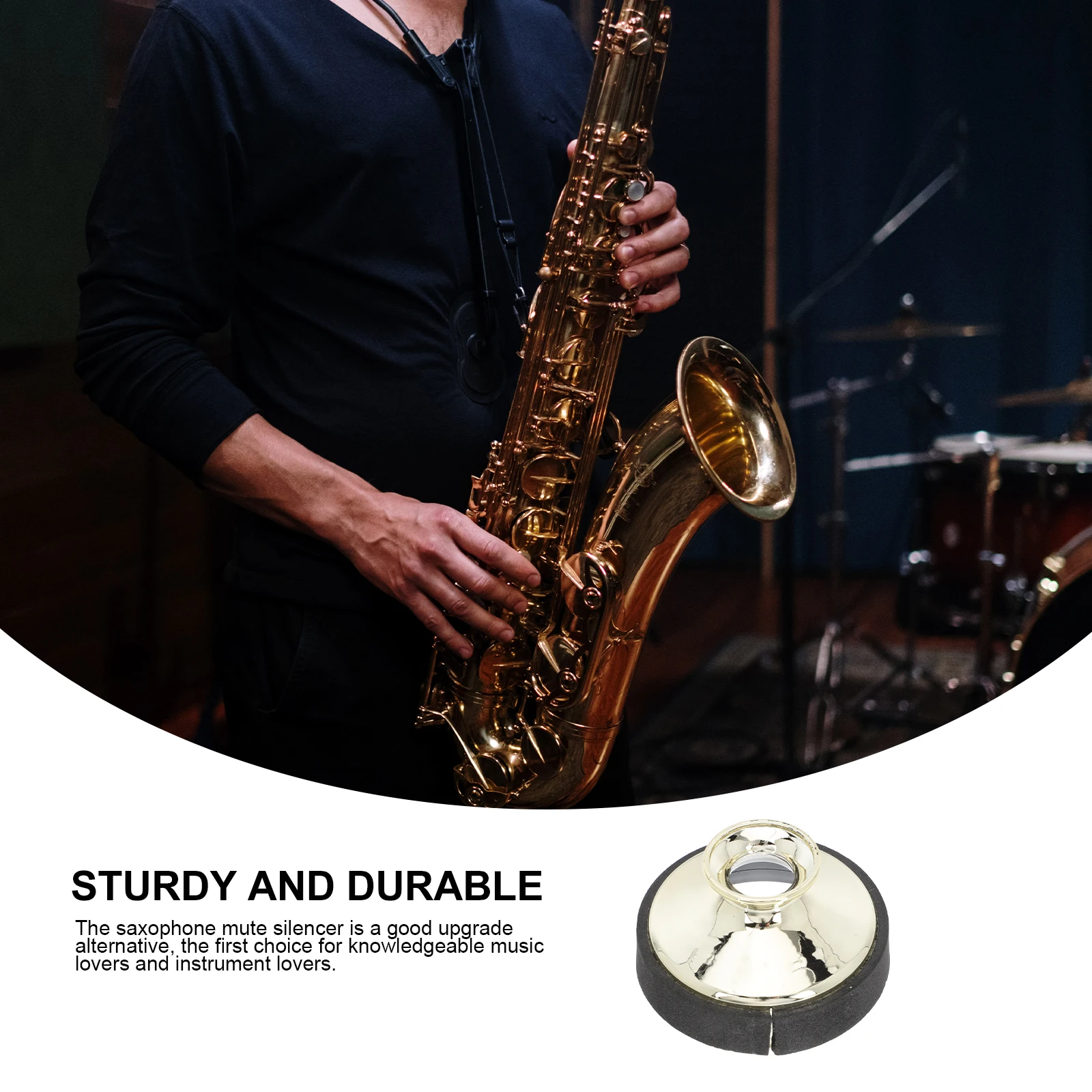 

Saxophone Mute Trumpet High Case Muffler Accessory Ligature Golden Thread Fastener Practice Saxaphone Accessories