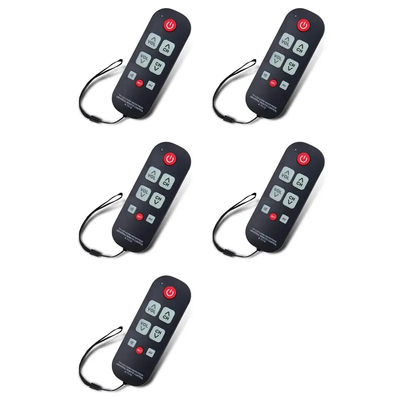 

【PRICE-DROP!】5X A-TV10 TV Remote For Seniors Universal Controller Simple Waterproof Remote Control With LED Light For All TV Mod