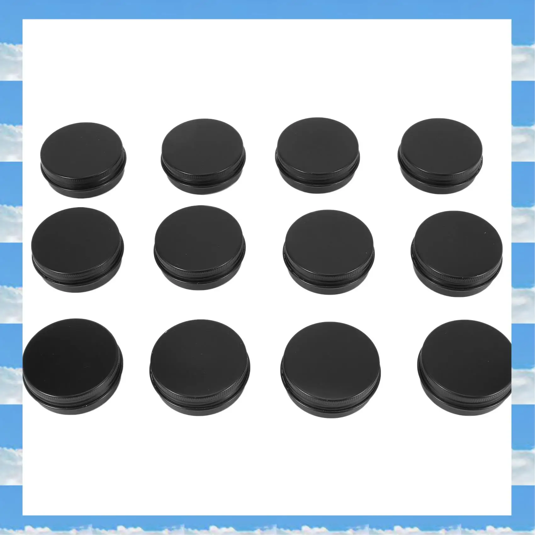 

A11I 24Pcs 1Oz Black Aluminum Tin Jars Round Screw Lid Containers Empty Metal Storage Cans