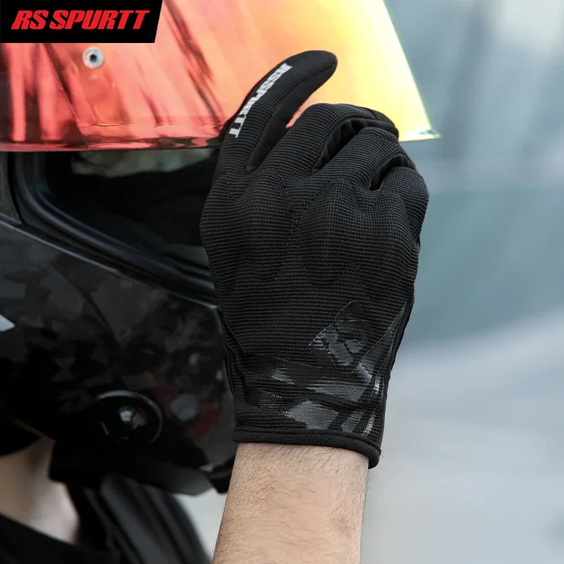 Summer Mesh Breathable Moto Bike Gloves Spring Men Women Red Black Racing Anti Fall Rider Comfortable Motorcycle Gloves