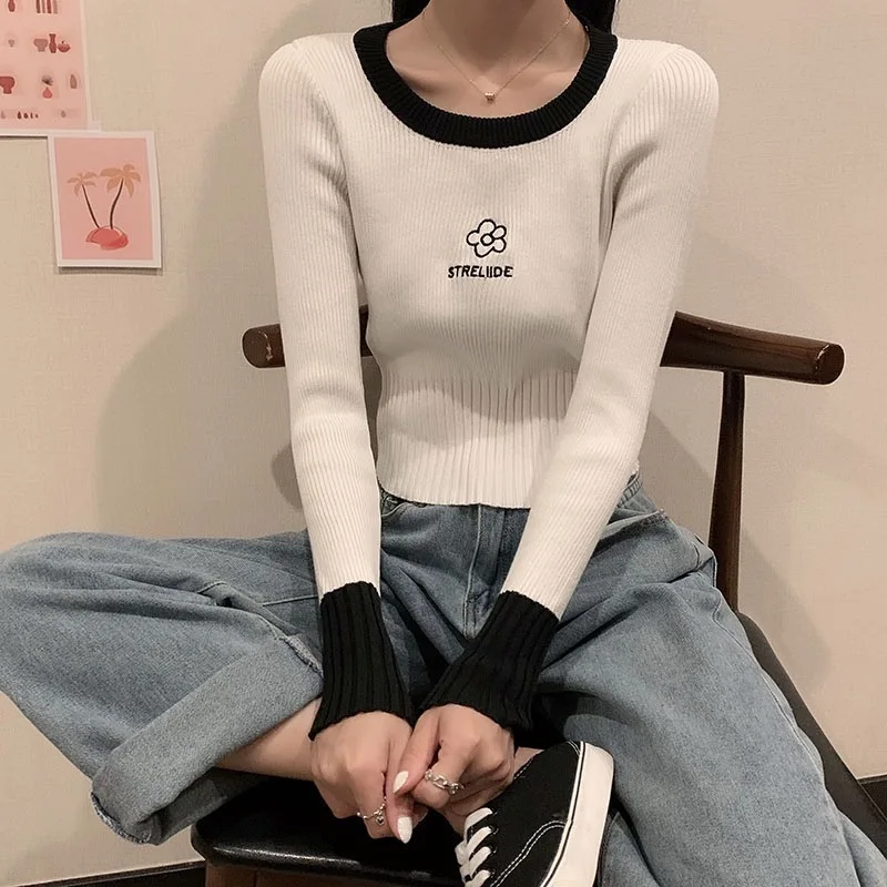 

Свитера Джемперы Женский женский свитер Тренд 2025 Модальный Тональный ананасовый узор Нерегулярный танцевальный блесток Балетный класс Представление