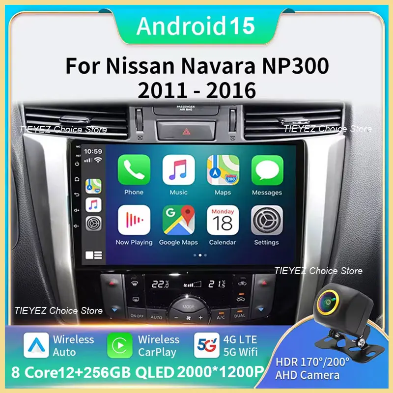 Carplay Android 15 Auto Carplay para Nissan NP300 Navara Frontier 2015 2016 - 2024 Auto Radio reproductor Multimedia GPS 4G WIFI BT