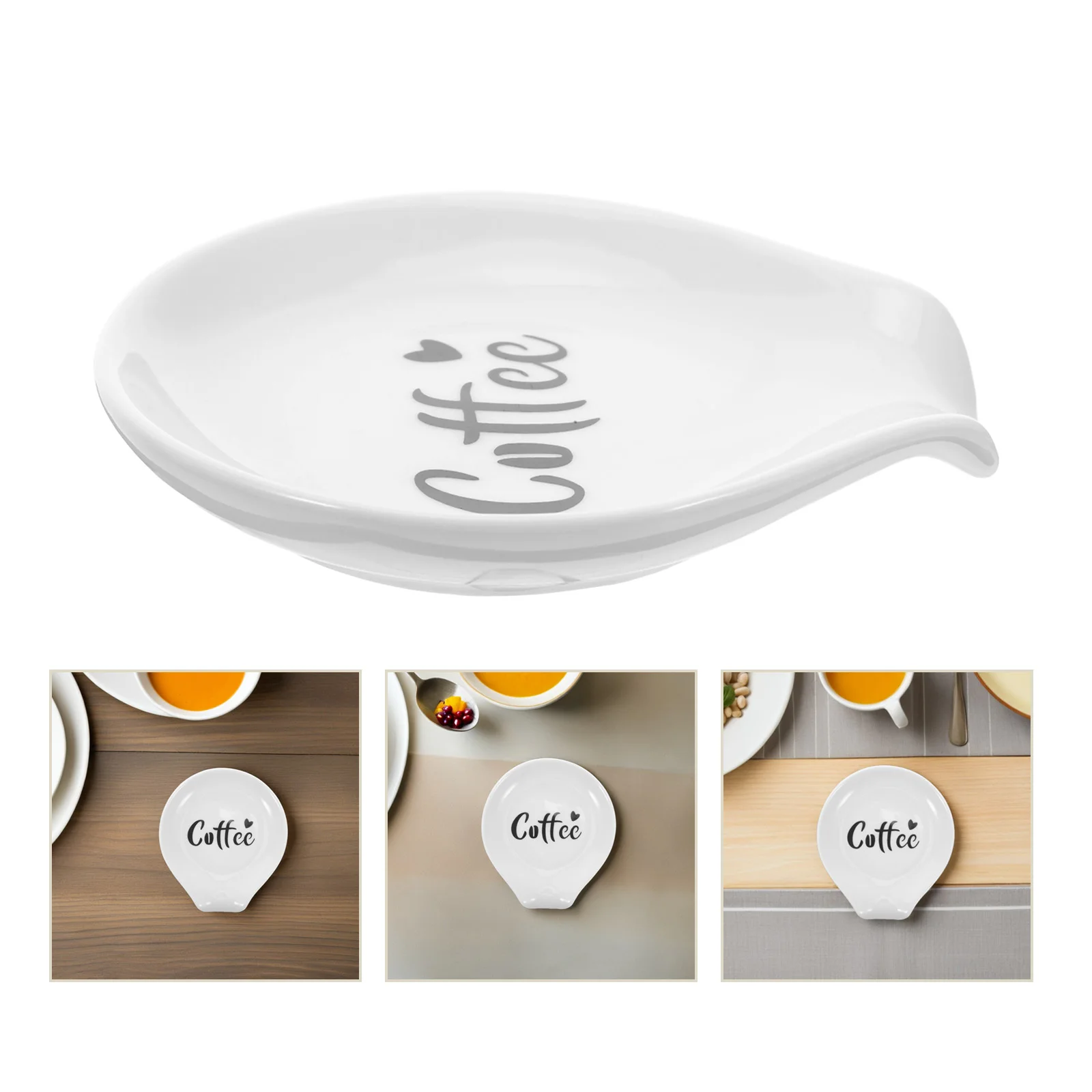 

Coffee Spoon Dish Ceramic Holder for Kitchen Bar Tea Accessories Porcelain Stirrer Rest Compact Utensil Tray Tableware