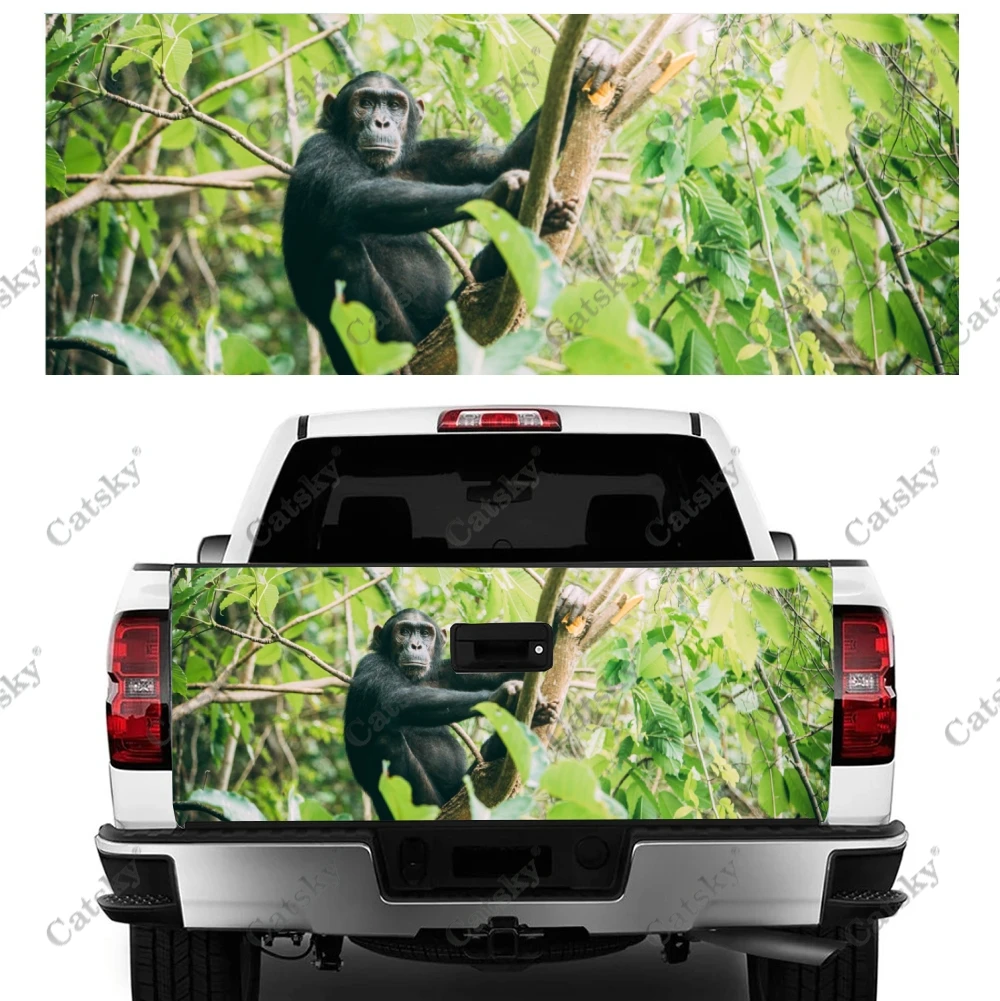 Gorilla Climbing Trees Car Tail Trunk Protect Vinly Wrap Sticker Decal Auto Hood Decoration Engine Cover for SUV Off-road Pickup