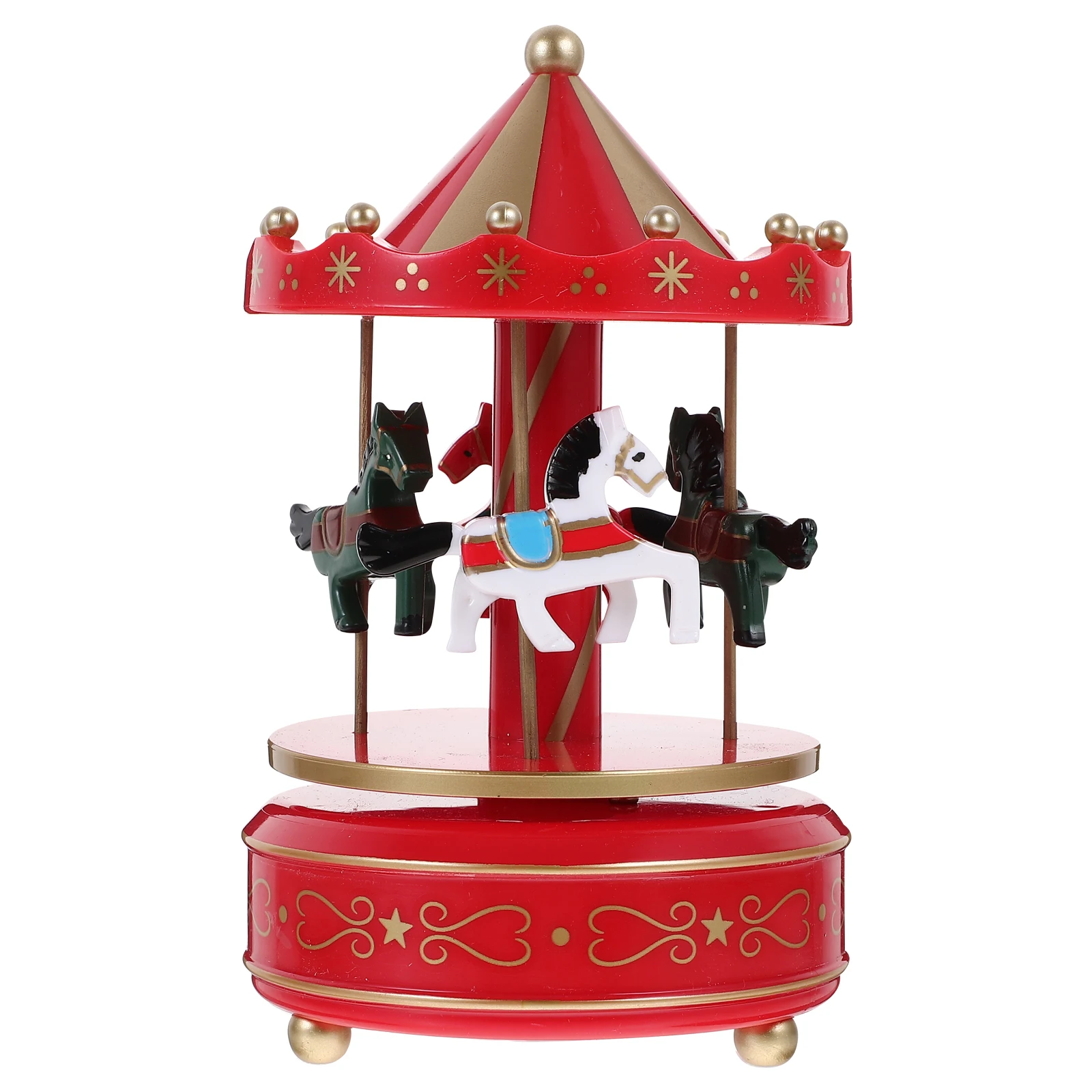 

Elegant Carousel Music Box Desktop Decor Romantic Classical Melody Exquisite Plastic Ornament For Christmas Party Gift