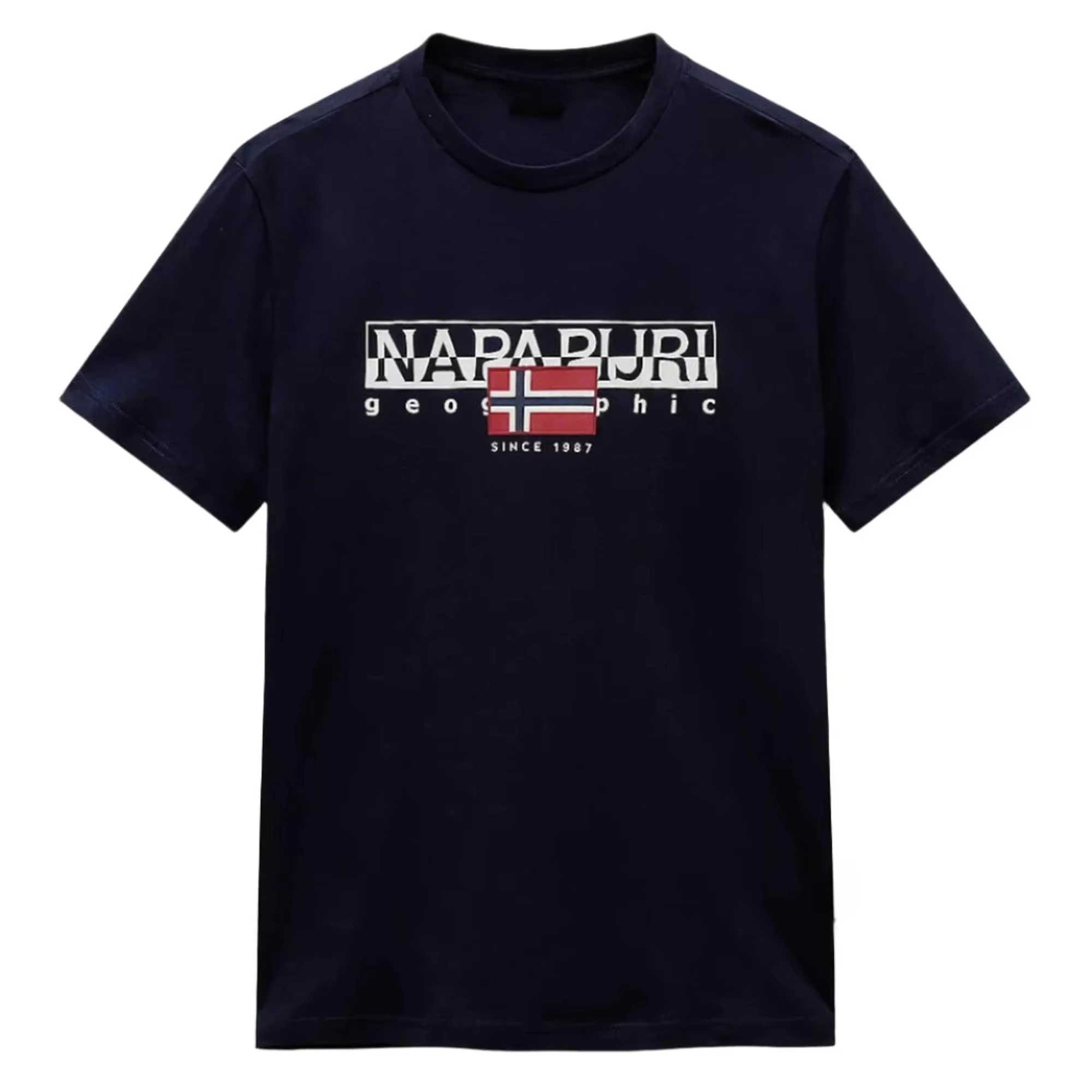 

2025 Napapijri Men's Aylmer Short Sleeve Peripheral Pattern Printing Summer Luxury Brand Cotton Men's and Women's T-Shirts Short