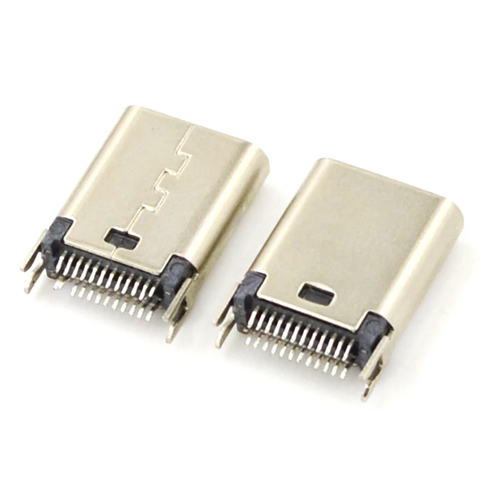 2-10 قطعة المصغّر USB 3.1 جاك Type-C 24Pin 24P موصل سالب 180 درجة مستقيم للهاتف المحمول شحن ميناء شحن المقبس