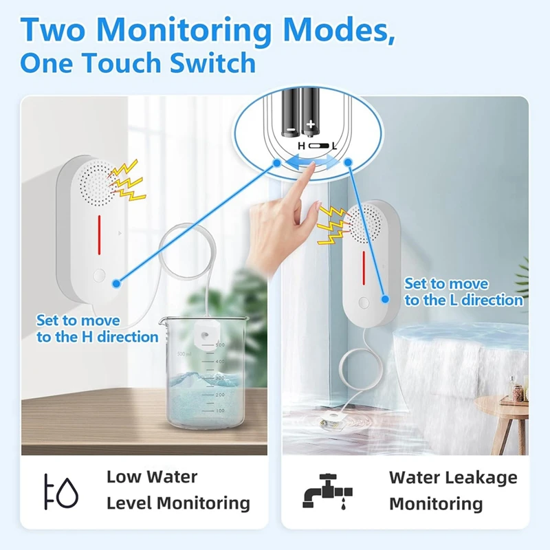 Детектор утечки воды с сигнализацией, беспроводной монитор уровня резервуара со звуком дБ