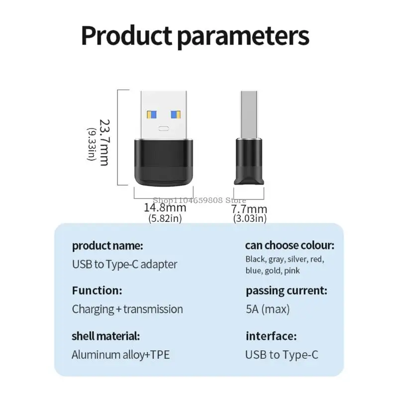 USB C Female to USB3.0 Male Converter for Swifting Charging and Data Use