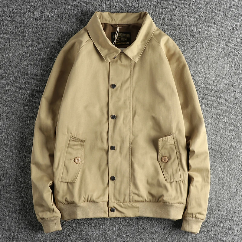 Light vintage trend jacket men's woven washed May Khaki youth coat top