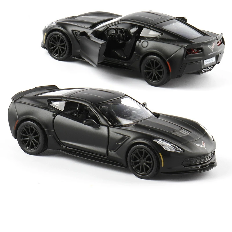 1/36 Chevrolet Corvette Grand Sport C7 Toy Car Model For Children RMZ CiTY Diecast Miniature Pull Back Collection Gift Kid Boys