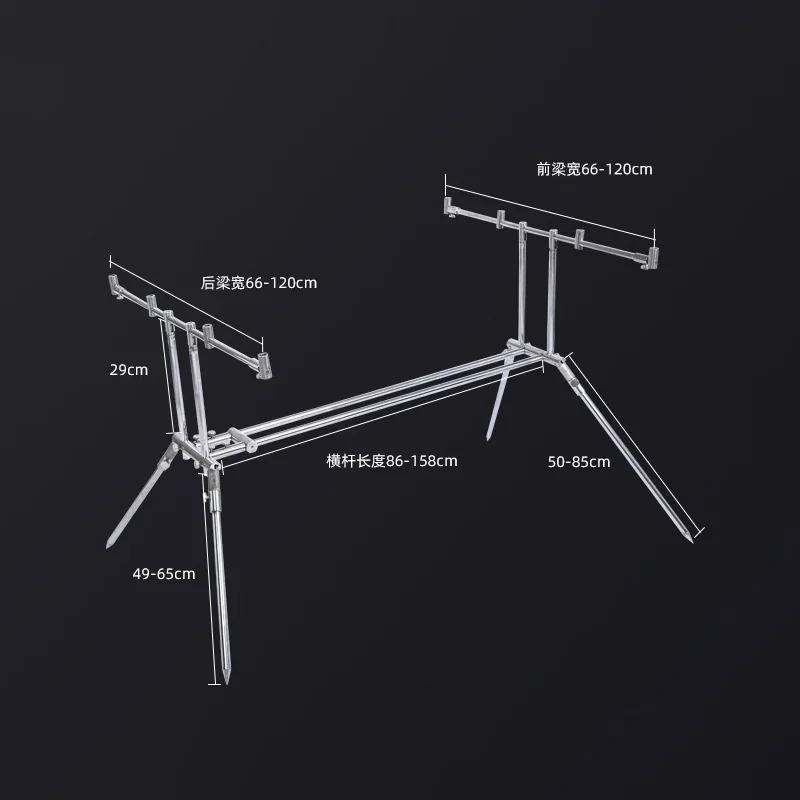 Portable stainless steel carp fishing rod pod adjustable retractable folding bracket for lake fishing accessories and tackle