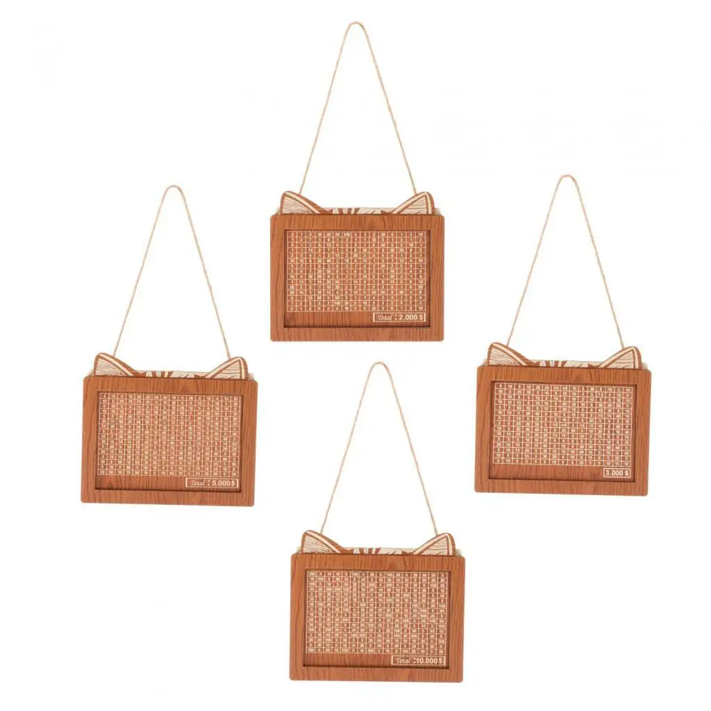 Tirelire avec compteur, décoration d'intérieur pour objectif d'épargne, boîte de rangement portable en bois